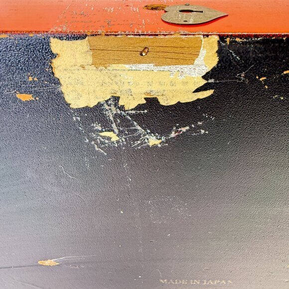 Japanese Lacquered Box and Comb Set Birds Bamboo Vintage Hand Painted MCM - Picture 5 of 16